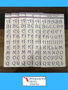 ColorBok Alphabet Stickers Lot of 6 Grape Purple Letter Sheets 3/4 Inch Craft